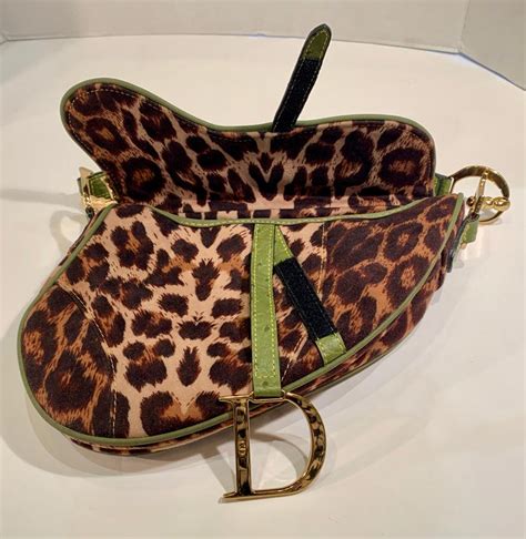 dior leopard saddle bag